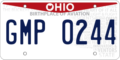 OH license plate GMP0244