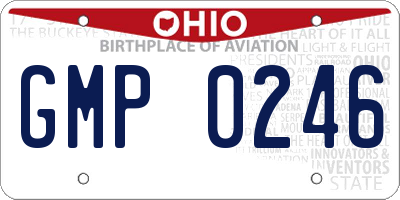 OH license plate GMP0246