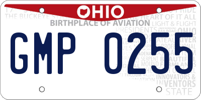 OH license plate GMP0255