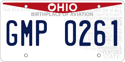 OH license plate GMP0261