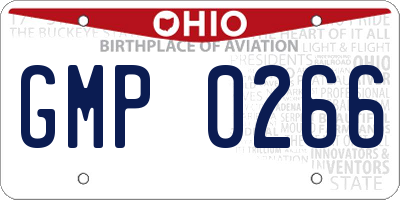 OH license plate GMP0266