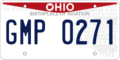 OH license plate GMP0271