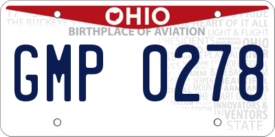 OH license plate GMP0278