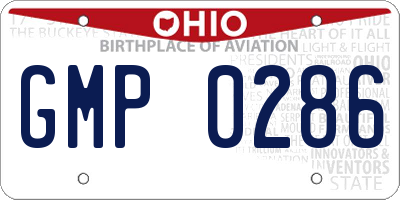 OH license plate GMP0286