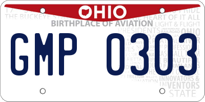 OH license plate GMP0303