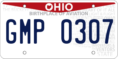 OH license plate GMP0307