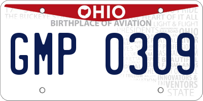 OH license plate GMP0309