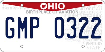 OH license plate GMP0322