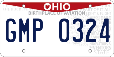 OH license plate GMP0324