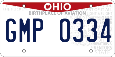 OH license plate GMP0334