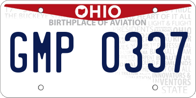 OH license plate GMP0337