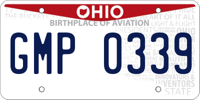OH license plate GMP0339