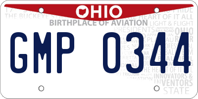 OH license plate GMP0344