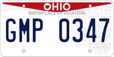 OH license plate GMP0347