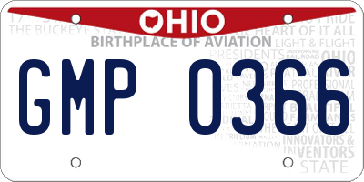 OH license plate GMP0366
