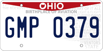 OH license plate GMP0379