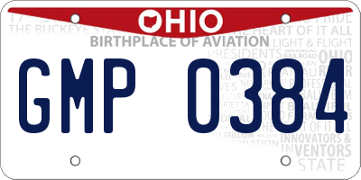 OH license plate GMP0384