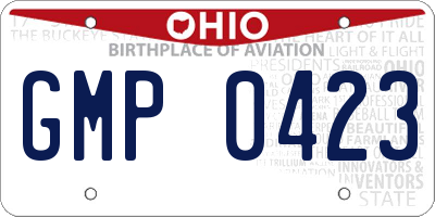 OH license plate GMP0423