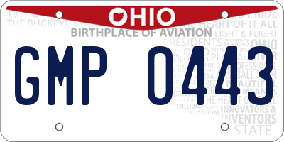 OH license plate GMP0443