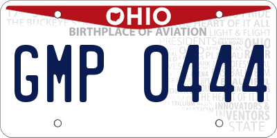 OH license plate GMP0444