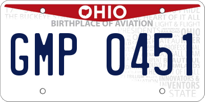 OH license plate GMP0451