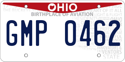 OH license plate GMP0462