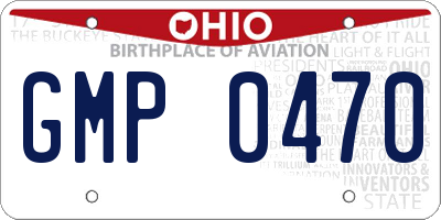 OH license plate GMP0470