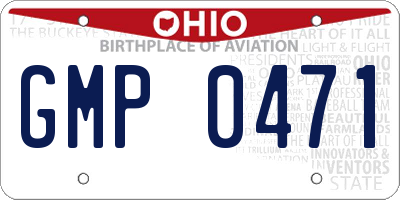 OH license plate GMP0471