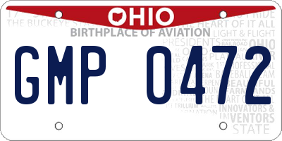 OH license plate GMP0472