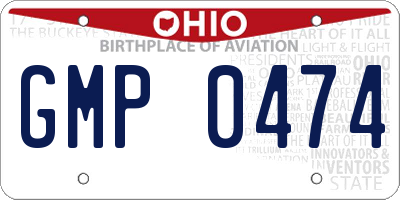 OH license plate GMP0474