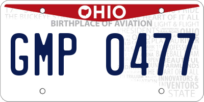 OH license plate GMP0477