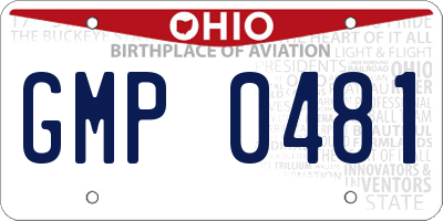 OH license plate GMP0481