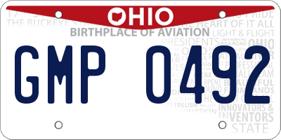 OH license plate GMP0492