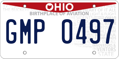 OH license plate GMP0497