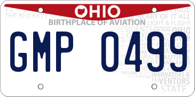 OH license plate GMP0499