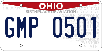 OH license plate GMP0501