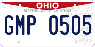 OH license plate GMP0505