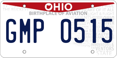 OH license plate GMP0515