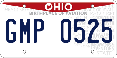 OH license plate GMP0525
