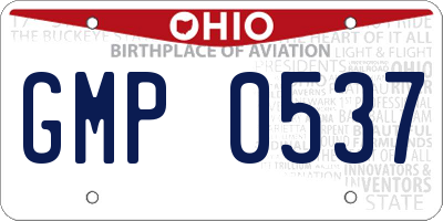OH license plate GMP0537