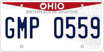 OH license plate GMP0559