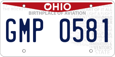 OH license plate GMP0581