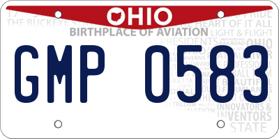 OH license plate GMP0583