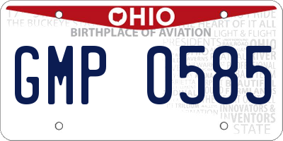 OH license plate GMP0585