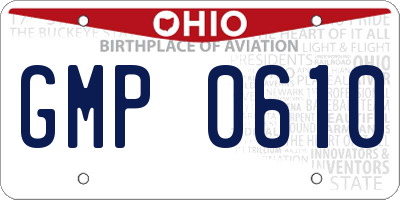 OH license plate GMP0610