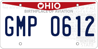 OH license plate GMP0612