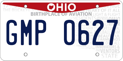 OH license plate GMP0627