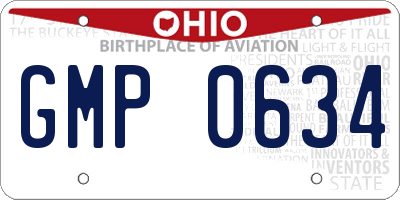 OH license plate GMP0634