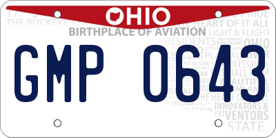 OH license plate GMP0643