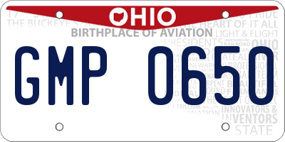 OH license plate GMP0650